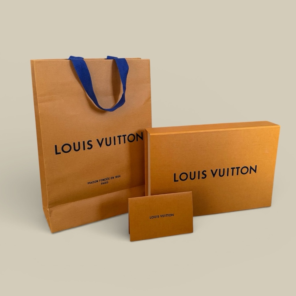 Louis Vuitton Shopping Bag, Box, and Card Holder w/ Original Tissue Paper
